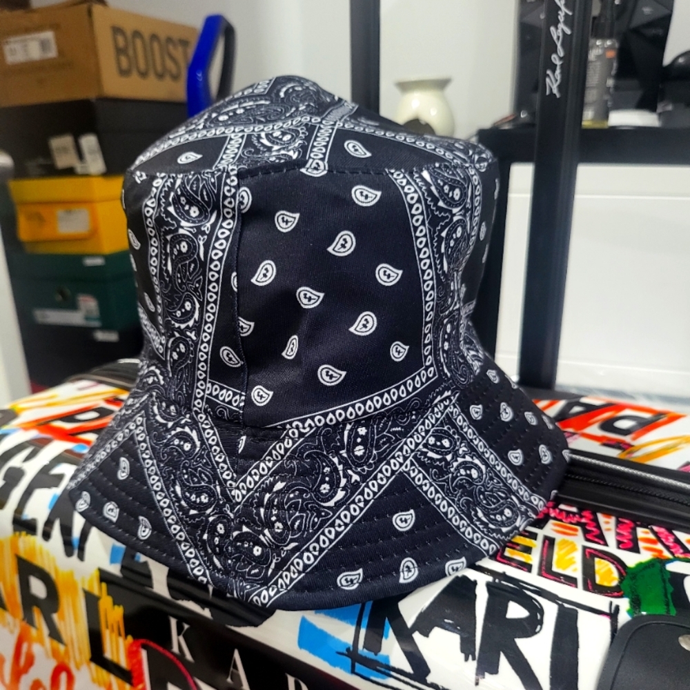 Black Bandana Bucket Hat